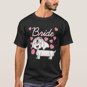 ダックスフンドの花嫁 ウェディングドッグ ブライズシャワー Tシャツ