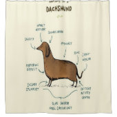 ダックスフンドの解剖学|ダクシュント愛犬家 シャワーカーテン (正面)