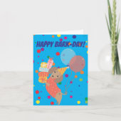 ダックスフンドの誕生日おめでとう Funny カード (正面)