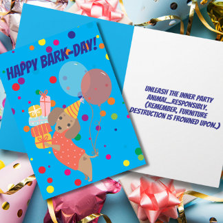 ダックスフンドの誕生日おめでとう Funny カード