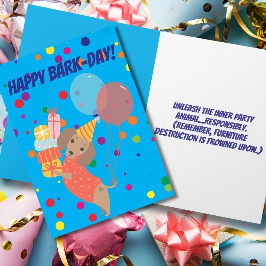 ダックスフンドの誕生日おめでとう Funny カード