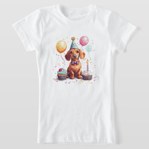 ダックスフンドの誕生日おめでとう Tシャツ