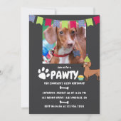 ダックスフンドの誕生日フォト招待状 招待状 (正面)
