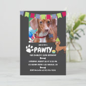 ダックスフンドの誕生日フォト招待状 招待状 (スタンド正面)