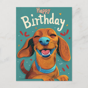 ダックスフンドの誕生日 ポストカード