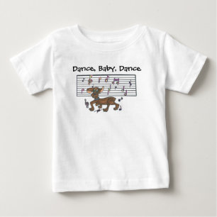 ダックスフンドの赤ちゃんダンス ベビーTシャツ