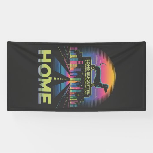 ダックスフンドの長いシルエット、愛の長い影 横断幕 (横)