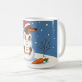ダックスフンドの雪だるま  コーヒーマグカップ (正面右)