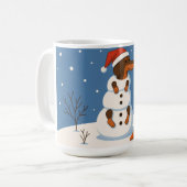 ダックスフンドの雪だるま  コーヒーマグカップ (正面左)