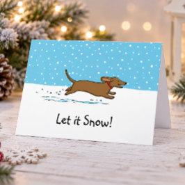 ダックスフンドの雪の日 - ハッピーヴィーナードッグホリデー シーズンカード