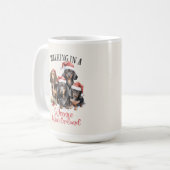 ダックスフンドの面白いクリスマス犬コーヒーマグ コーヒーマグカップ (正面左)