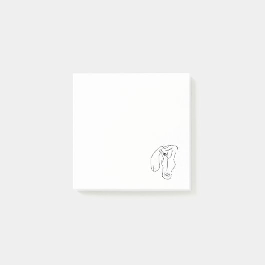 ダックスフンドの頭の絵を描くメモ ポストイット (正面)