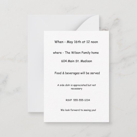 ダックスフンドをテーマにしたプールパーティーの招待状 ノートカード (裏面)