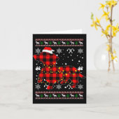 ダックスフンド好きのためのクリスマスシャツ ギフト サンタブフ カード (黄色い花)