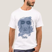 ダックスフンド好きの父の服 - 名前入りアイスブルーTシャツ Tシャツ (正面)