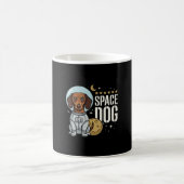 ダックスフンド宇宙犬宇宙飛行士ベクター コーヒーマグカップ (中央)