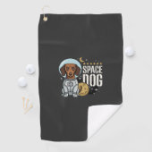 ダックスフンド宇宙犬宇宙飛行士ベクター ゴルフタオル (インサイチュ)