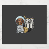 ダックスフンド宇宙犬宇宙飛行士ベクター スパークリングワインラベル (シングルラベル)