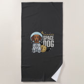 ダックスフンド宇宙犬宇宙飛行士ベクター ビーチタオル (正面)