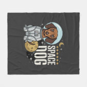 ダックスフンド宇宙犬宇宙飛行士ベクター フリースブランケット (正面(横))