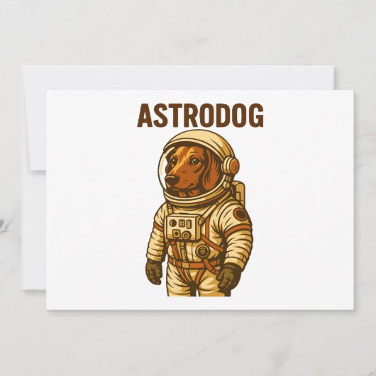 ダックスフンド宇宙飛行士 ウィーナードッグ アストロドッグ 招待状 (正面)