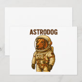 ダックスフンド宇宙飛行士 ウィーナードッグ アストロドッグ 招待状 (正面/裏面)