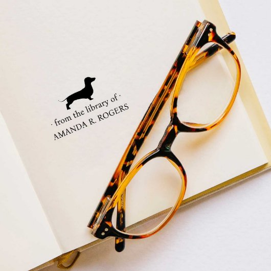 ダックスフンド愛好家の図書館から ラバースタンプ