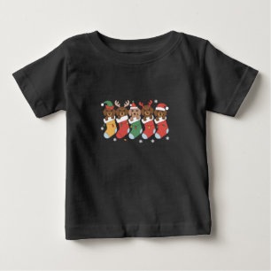 ダックスフンド母クリスマス犬好きギフト新年 ベビーTシャツ