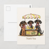 ダックスフンド犬のレモネードスタンドに感謝 ポストカード (正面/裏面)