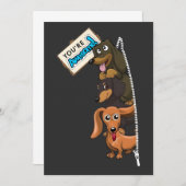 ダックスフンド あなたは最高 招待状 (正面/裏面)