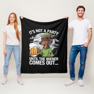 ダックスフンド アイリッシュ ビール ウィンナー パーティー フリースブランケット