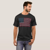 ダックスフンド アメリカ国旗 ソーセージ 米国 4th of July 犬 Tシャツ (正面フル)