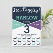 ダックスフンド(ウィーナードッグ) の誕生日パーティー招待状 招待状 (スタンド正面)