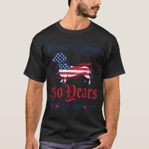 ダックスフンド ウィーニー アメリカ独立250年 1776 アメリカ Tシャツ