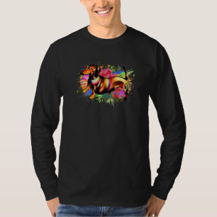 ダックスフンド カラフル ポップ ウィーナードッグ ダックスフンドの品種 Tシャツ