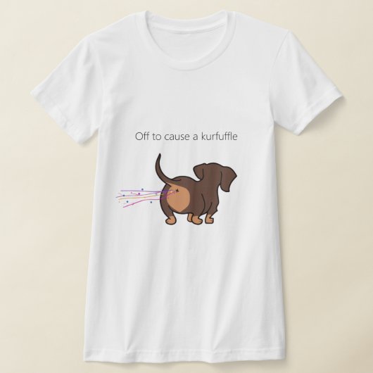 ダックスフンド・カーファッフル Tシャツ (レイダウン)