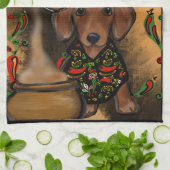 ダックスフンド キッチンタオル (折り畳み)