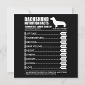 ダックスフンド ギフト | ダックスフンドの栄養事実 招待状 (正面)