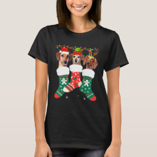 ダックスフンド クリスマス ソックス Xmas パジャマ ペット パピー Tシャツ