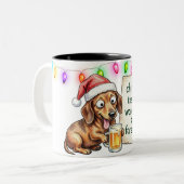 ダックスフンド クリスマス ツートーンマグカップ (正面左)