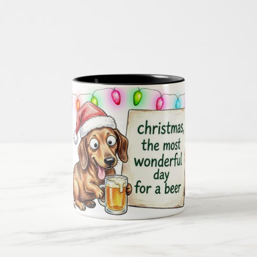 ダックスフンド クリスマス ツートーンマグカップ (中央)