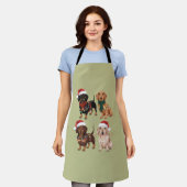 ダックスフンド クリスマス 犬ママ ラバー クリスマス ギフト エプロン (着用した状態)