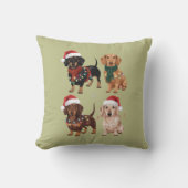 ダックスフンド クリスマス 犬ママ ラバー クリスマス ギフト クッション (正面)