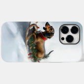 ダックスフンド クリスマス 雪 冬 Case-Mate iPhoneケース (裏面 (横))