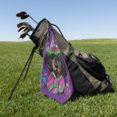 ダックスフンド ゴルフタオル (グリーン)