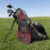 ダックスフンド ゴルフタオル (グリーン)