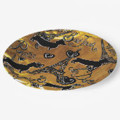 ダックスフンド ゴールド ペーパープレート (アングル)