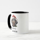 ダックスフンド サンタ帽子 クリスマス ドッグ マグカップ (正面左)