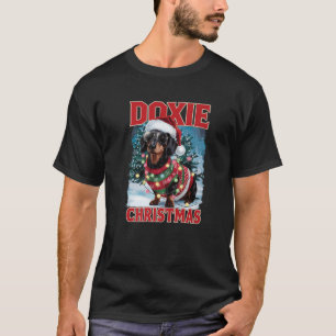 ダックスフンド サンタ帽 犬好き コスチューム ドキシー クリスマス Tシャツ