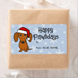 ダックスフンド サンタ かわいい犬 クリスマス ギフト ラベル